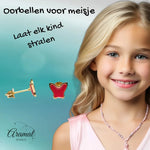 Vlinder oorbellen en halsketting voor meisjes.