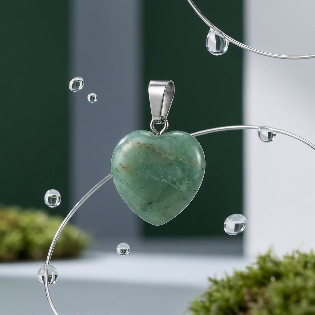 Groene Aventurijn Hartjes Hanger natuursteen - Aramat Jewels - Hangers - cadeautip