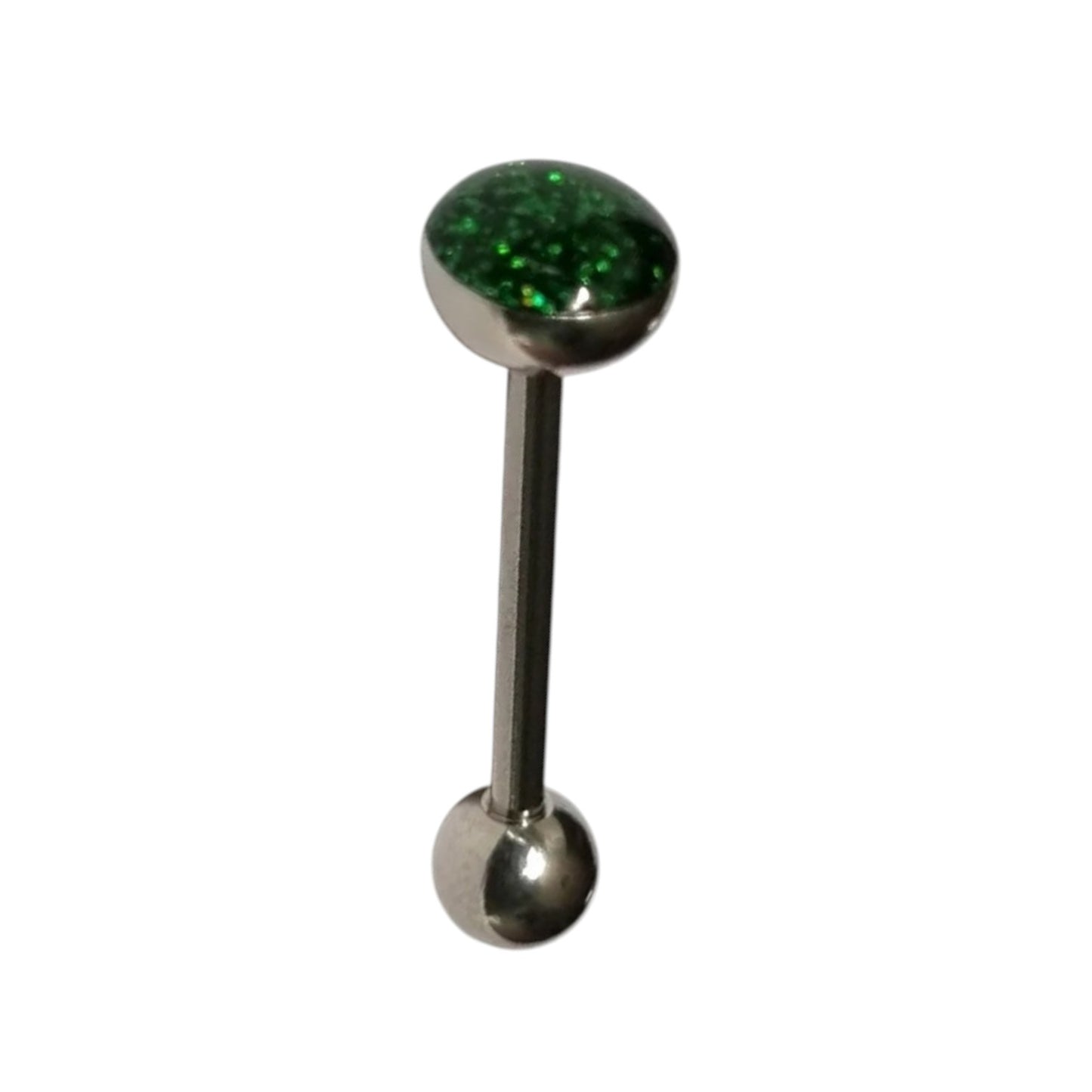 Een groene juweel piercing