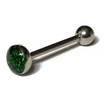 Een groene juweel piercing