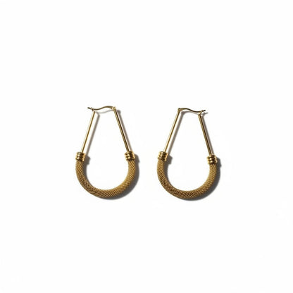 Grote Ovale Oorringen Goudkleurig RVS met Mesh Schakel (58 mm) - Aramat Jewels - Oorringen - cadeautip