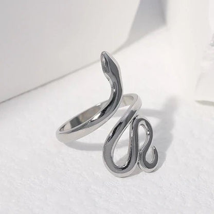 Grote Verstelbare Slangenring van RVS - 28mm Statement Ring - Aramat Jewels - Ringen - cadeautip
