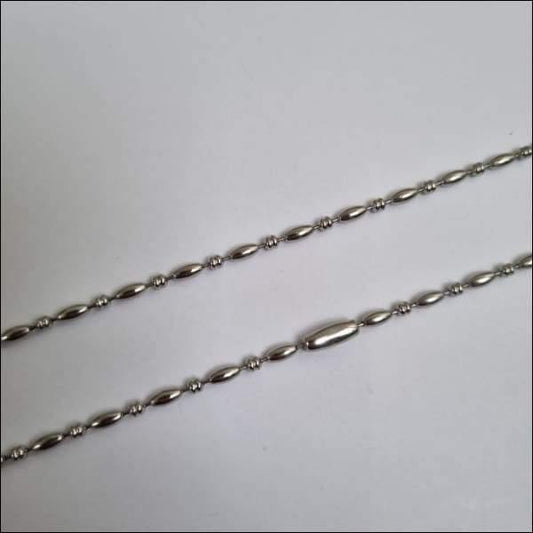 Zilveren Halsketting Met Zilveren Bal - Halsketting Bamboo Staal 60cm 2.2mm Zilverkleurig