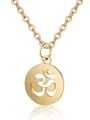 Dames Ketting Met Gouden Disc - Arabisch Teken - Rvs 45cm