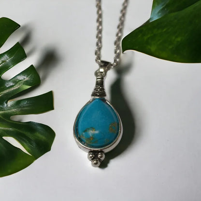 Aramat Jewels® Boho Ketting Met Hemelsblauwe Synthetische Steen, Unieke Stijlvol Design