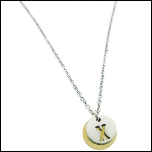 Ketting Met Gouden Disc Op Chirurgisch Stalen Hanger