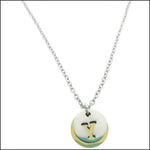 Ketting Met Klein Wit Disc Van Chirurgisch Staal