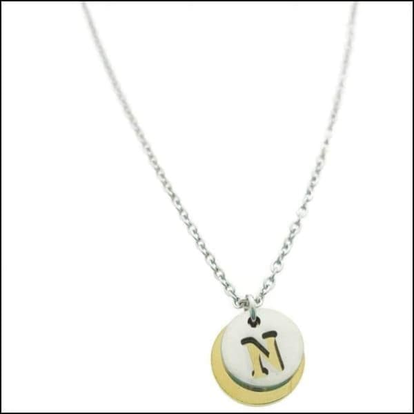 Ketting Met Gouden Disc Van Chirurgisch Staal.