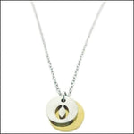 Ketting Met Gouden Disc - Rvs Initiaal Ketting Letter Zilverkleurig Goudkleurig