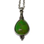 Bohemien Groene Gemarmerde Ketting Met Zilveren Ketting - Aramat Jewels®