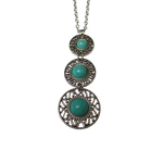 Boho Halsketting Met Drie Gemarmerde Turquoise Stenen Van Aramat Jewels