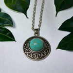 Boho Ketting Met Gemarmerde Turquoise Steen In Het Midden