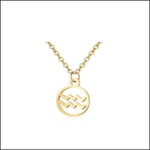 Gouden Initialen Ketting Voor Dames Met Sterrenbeeld - Stalen Dames Ketting