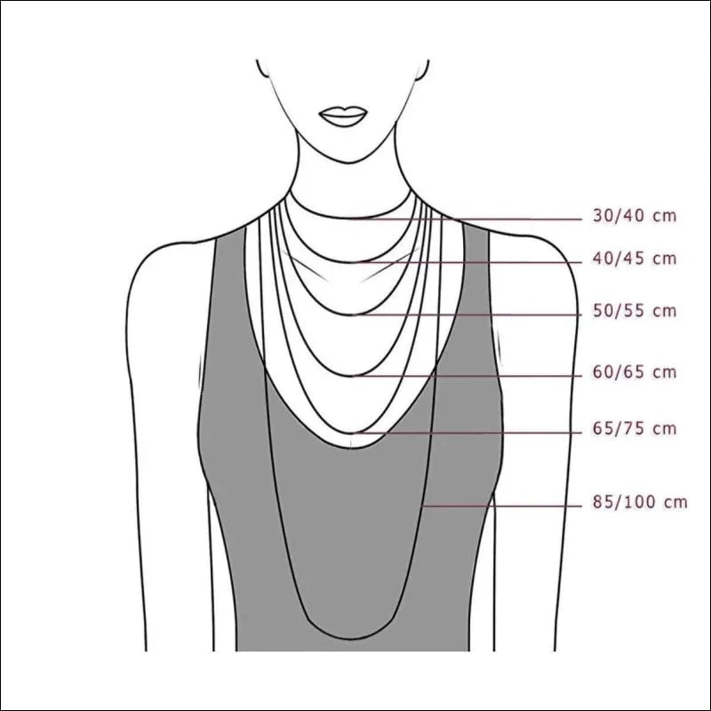 Diagram Van De Nek Van Een Vrouw Met Metingen - Stalen Dames Ketting Sterrenbeeld