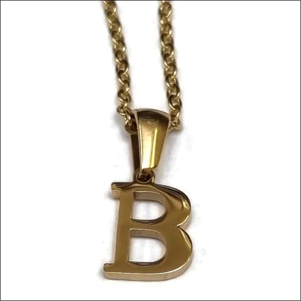 Goudkleurige Stalen Letter Ketting Van Aramat Jewels Met Letter b