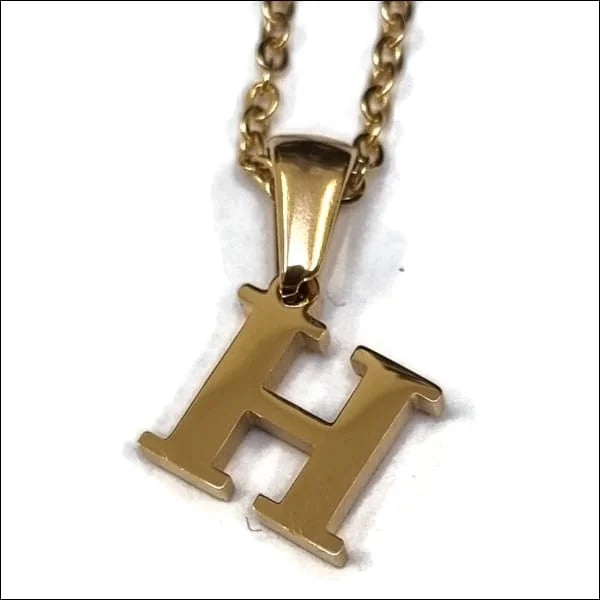 Goudkleurige Initial Ketting Met Letter h Door Aramat Jewels.