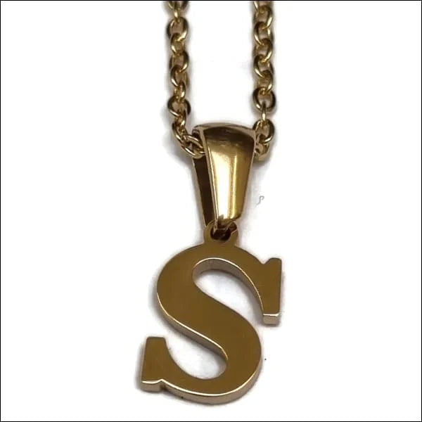 Goude Dollar Symbool Ketting Van Aramat Jewels Met Stalen Letter.