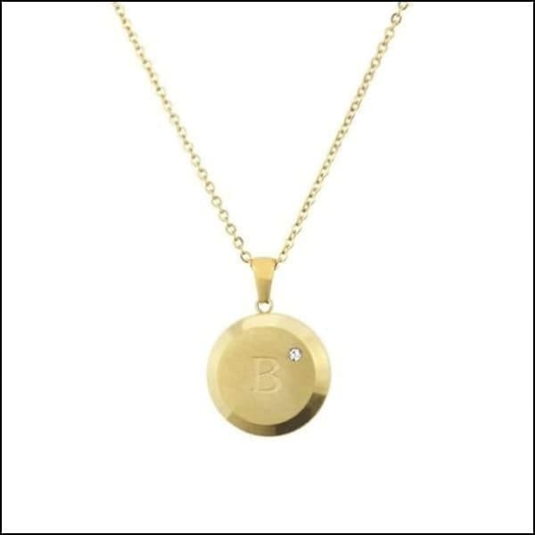 Gouden Ketting Met Diamant - Initiaal Ketting Chirurgisch Staal Aramat Jewels