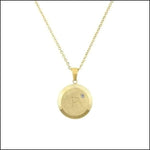 Gouden Disc Hanger Met Diamant - Initiaal Ketting Chirurgisch Staal - Aramat Jewels