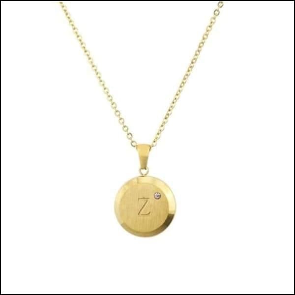 Gouden Ketting Met Diamant Van Aramat Jewels - Initiaal Ketting Chirurgisch Staal