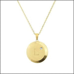 Gouden Disc Hanger Met Diamant Op Initiaal Ketting Van Aramat Jewels - Chirurgisch Staal