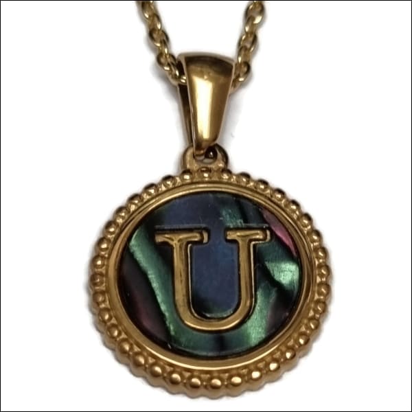 Letter Ketting met Abalone Schelp u | Halskettingen