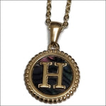 Letter Ketting met Abalone Schelp h | Halskettingen