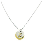 Stalen Initiaal Ketting met Ronde Letter Hanger z | Halskettingen