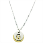 Stalen Initiaal Ketting met Ronde Letter Hanger g | Halskettingen