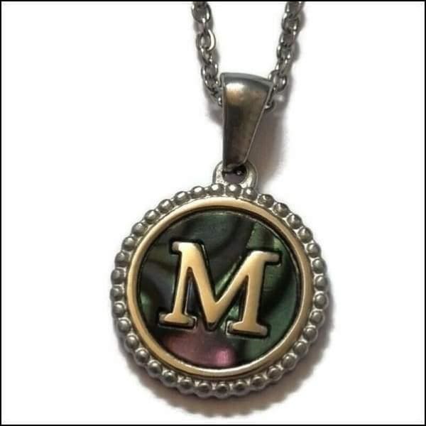 Unieke Abalone Initiaal Ketting Letter Dames m | Bedeltjes en Hangertjes