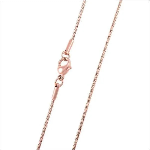 Rvs Ronde Roségouden Slangenketting | Halskettingen