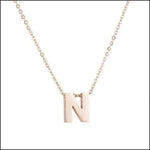 Ketting Met Letter n Initiaal In Rosékleurig Design