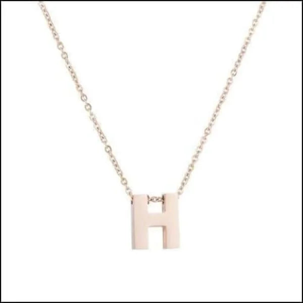 Hanger Ketting Met Letter h In Roségoud Initiaal