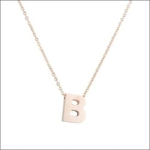 Ketting Met Letter b Hanger - Rvs Letter Ketting Initiaal Rosékleurig 45cm 50cm