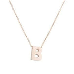 Ketting Met Letter b Hanger - Rvs Letter Ketting Initiaal Rosékleurig 45cm 50cm