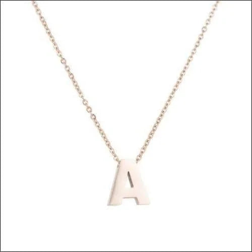 Rvs Letter Ketting Initiaal - Rose Gold - 45cm 50cm