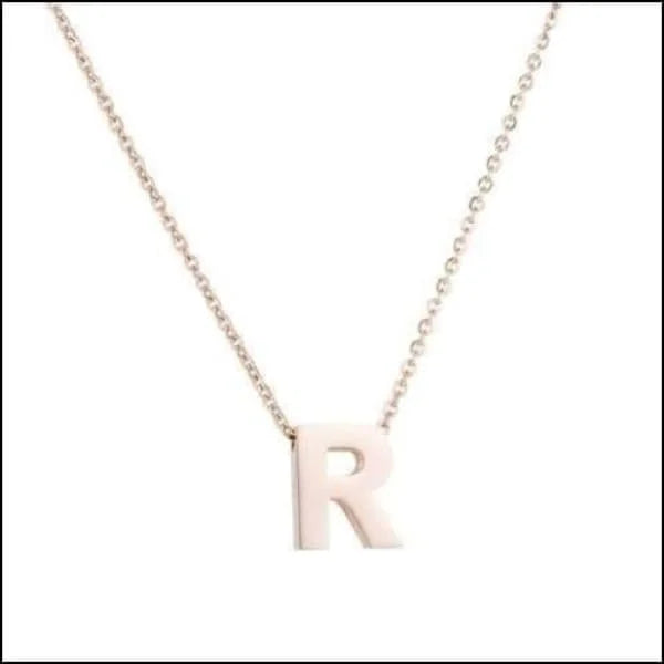 Witte Letter Ketting Met Bal Ketting - Rvs Letter Ketting Initiaal Rosékleurig 45cm 50cm