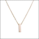 Witte Ketting Met Vierkante Hanger - Rvs Letter Ketting Initiaal Rosékleurig