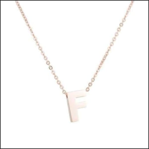 Rvs Roségouden Letter Ketting Initiaal f | Halskettingen