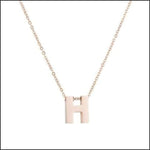 Rvs Roségouden Letter Ketting Initiaal h | Halskettingen