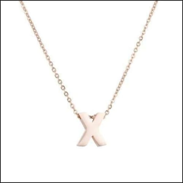 Rvs Roségouden Letter Ketting Initiaal x | Halskettingen