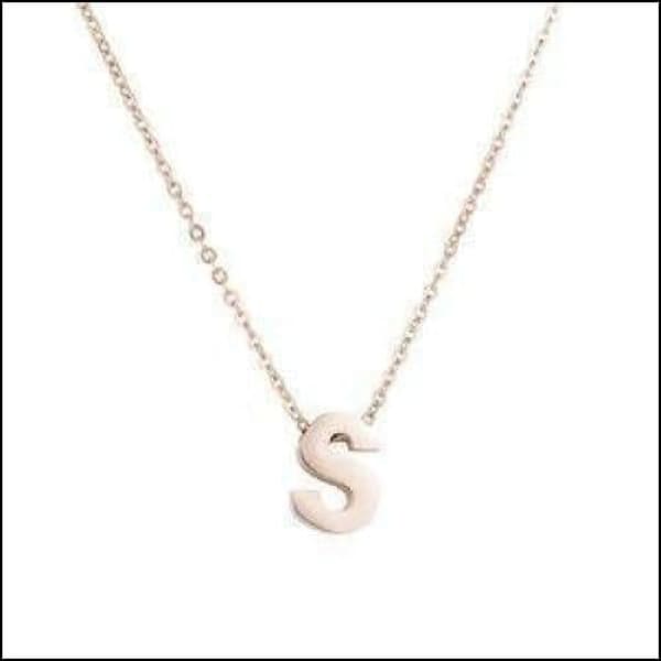 Rvs Roségouden Letter Ketting Initiaal s | Halskettingen