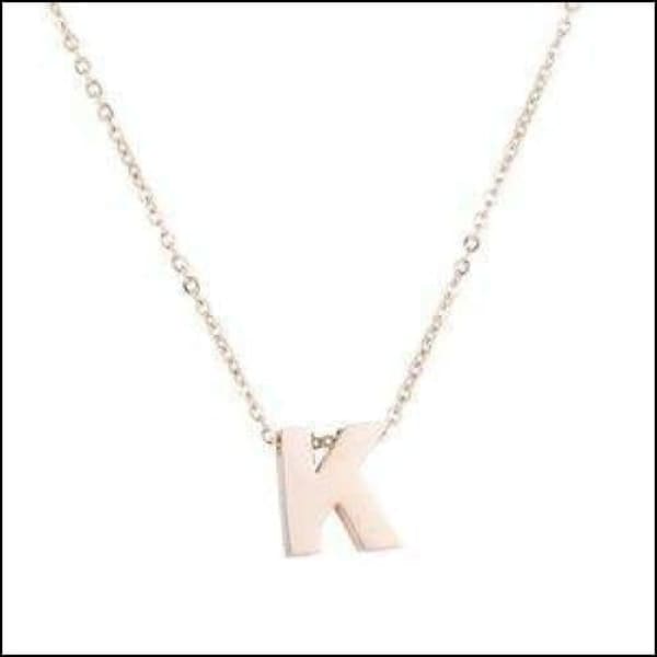 Rvs Roségouden Letter Ketting Initiaal k | Halskettingen