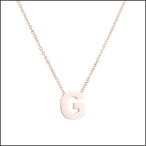 Rvs Roségouden Letter Ketting Initiaal g | Halskettingen