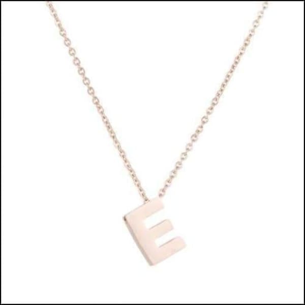 Rvs Roségouden Letter Ketting Initiaal e | Halskettingen