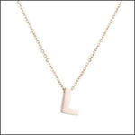 Rvs Roségouden Letter Ketting Initiaal l | Halskettingen