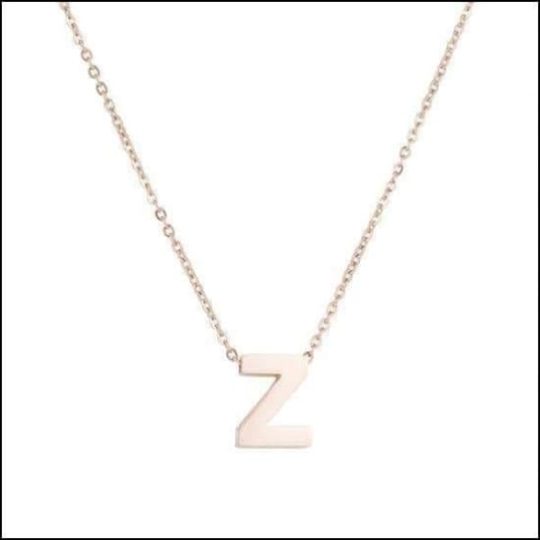 Rvs Roségouden Letter Ketting Initiaal z | Halskettingen