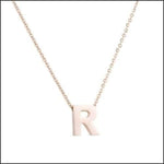 Rvs Roségouden Letter Ketting Initiaal r | Halskettingen