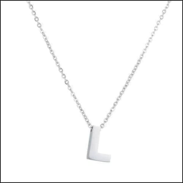 Witte Ketting Met Kleine Letter - Rvs Letter Ketting Initiaal