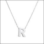 Zilveren Initiaal Ketting Met Letter r Op Het Product ’rvs Letter Ketting Initiaal -45cm’